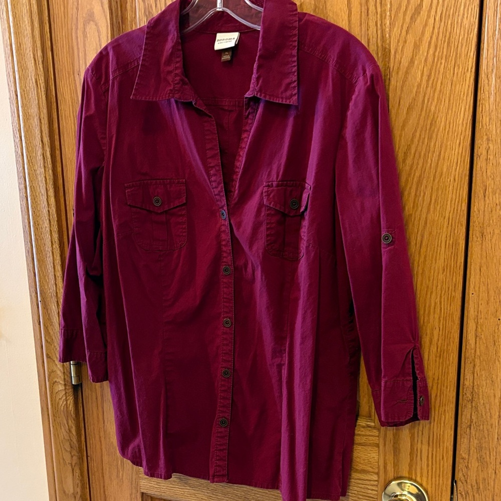 Sonoma Deep Red Casual Shirt - Picture 5 of 8
